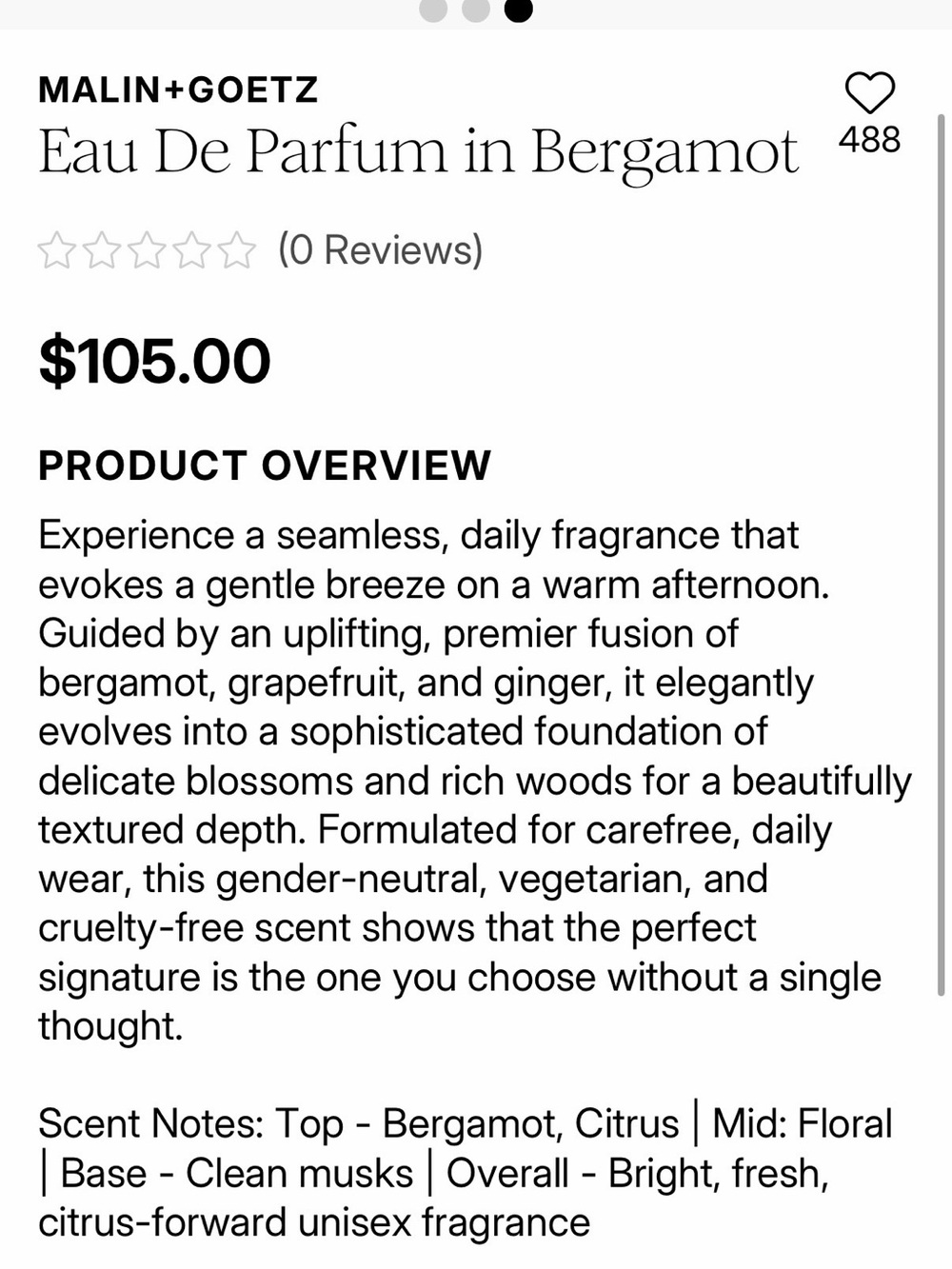 New MALIN+GOETZ
Eau De Partum in Bergamot - Picture 4 of 4